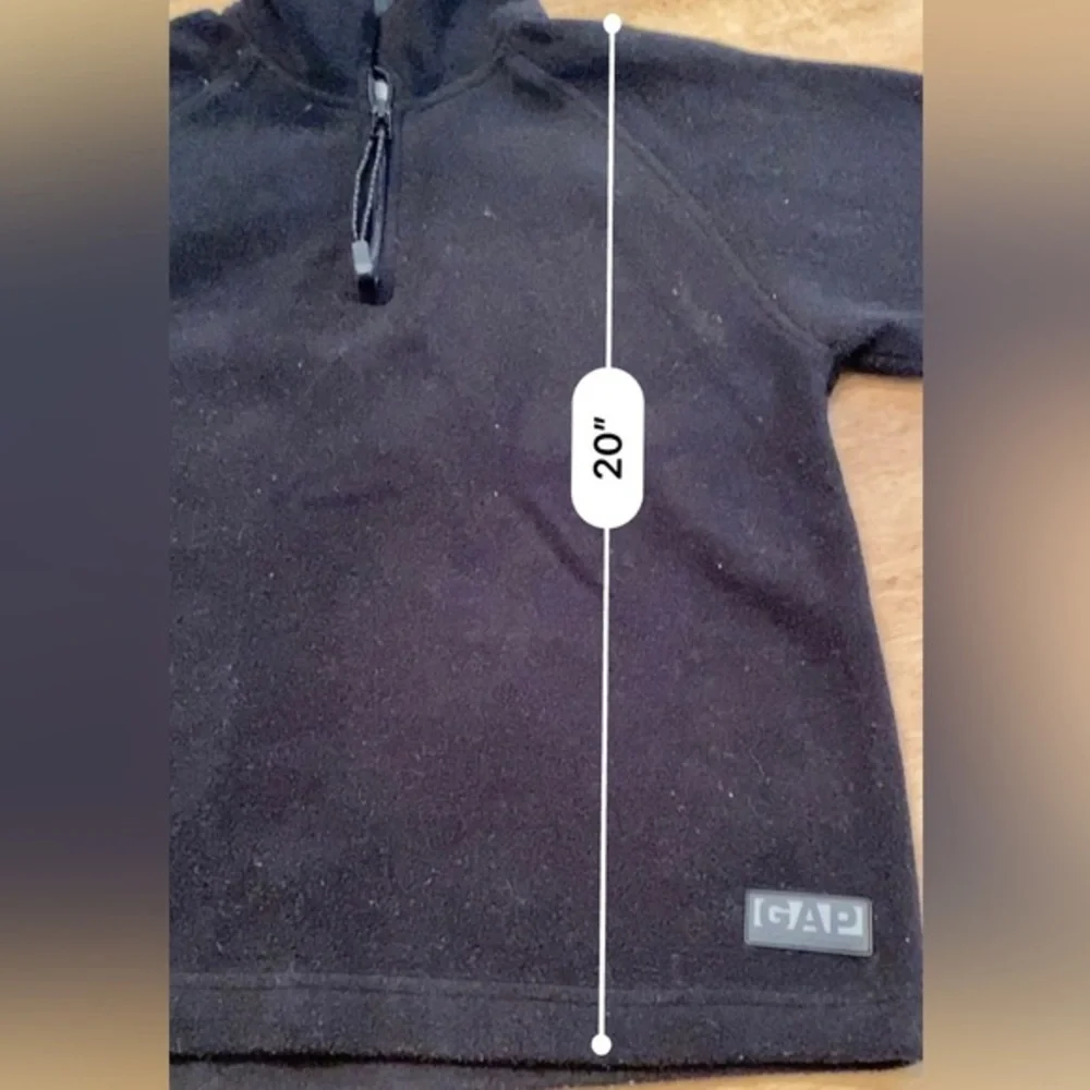 Vintage Gap Unisex‎ Youth Size 5-6 (Small) Black Fleece Quarter Zip Pullover